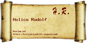 Holics Rudolf névjegykártya